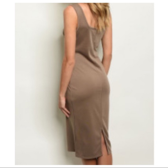 MOCHA MIDI TANK BODYCOM DRESS - Picture 6 of 9